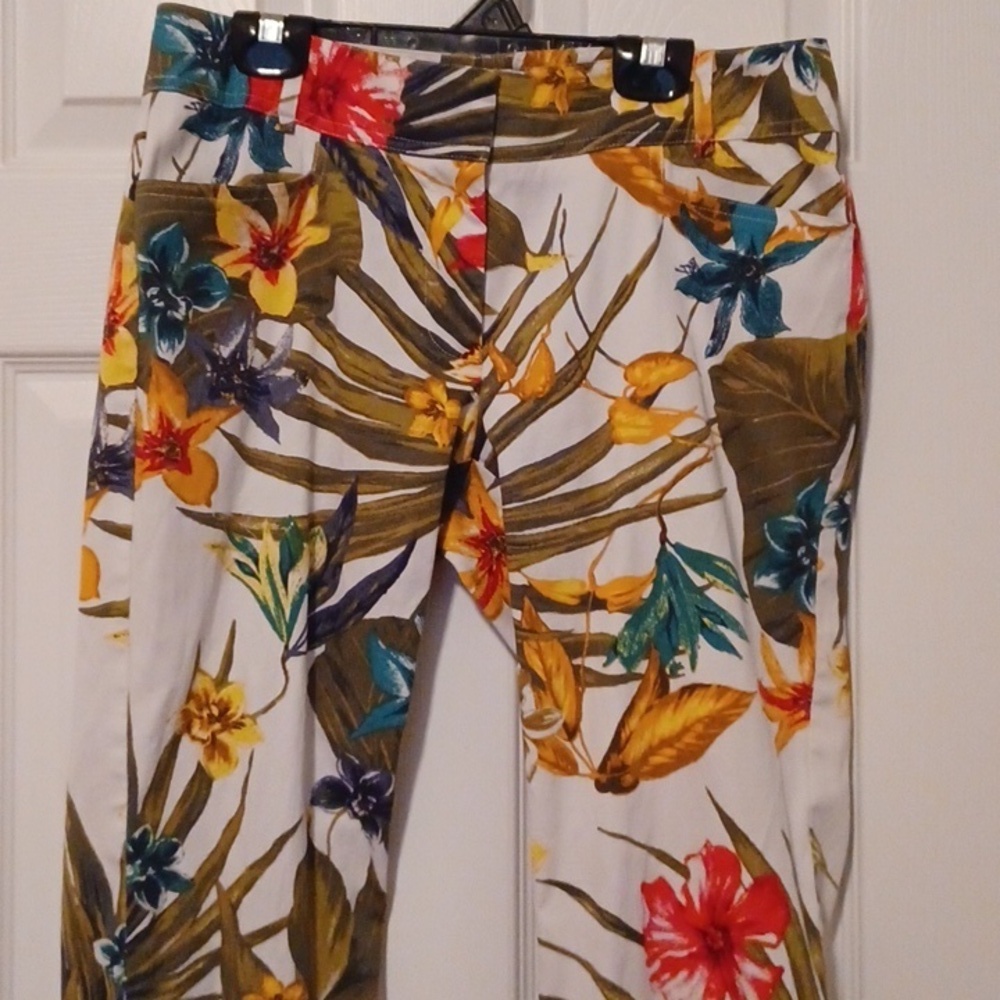 -- Cache Multicolor Leaf Print Pants - Picture 6 of 10